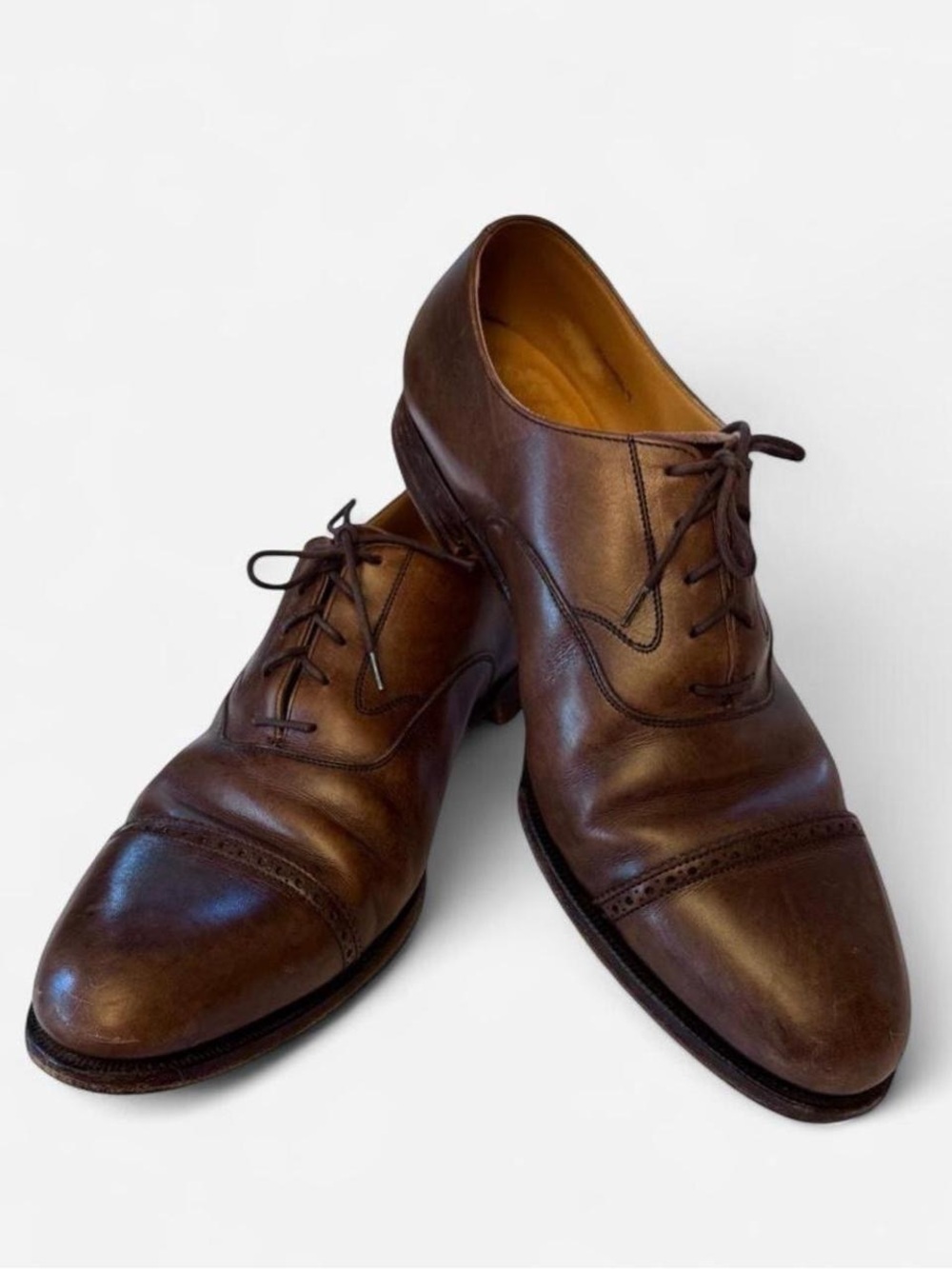 Peal & Co Brooks Brothers English Cap Toe Oxfords 12D Brown
